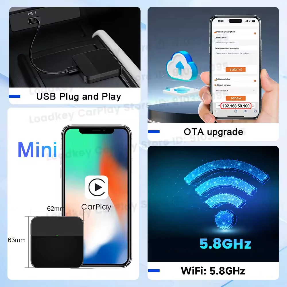 Carlinkit ̴ 3.0  ī÷ ڽ, ڵ , Ÿ  ķ  ƿ ޸  OTA ׷̵ ÷  ÷