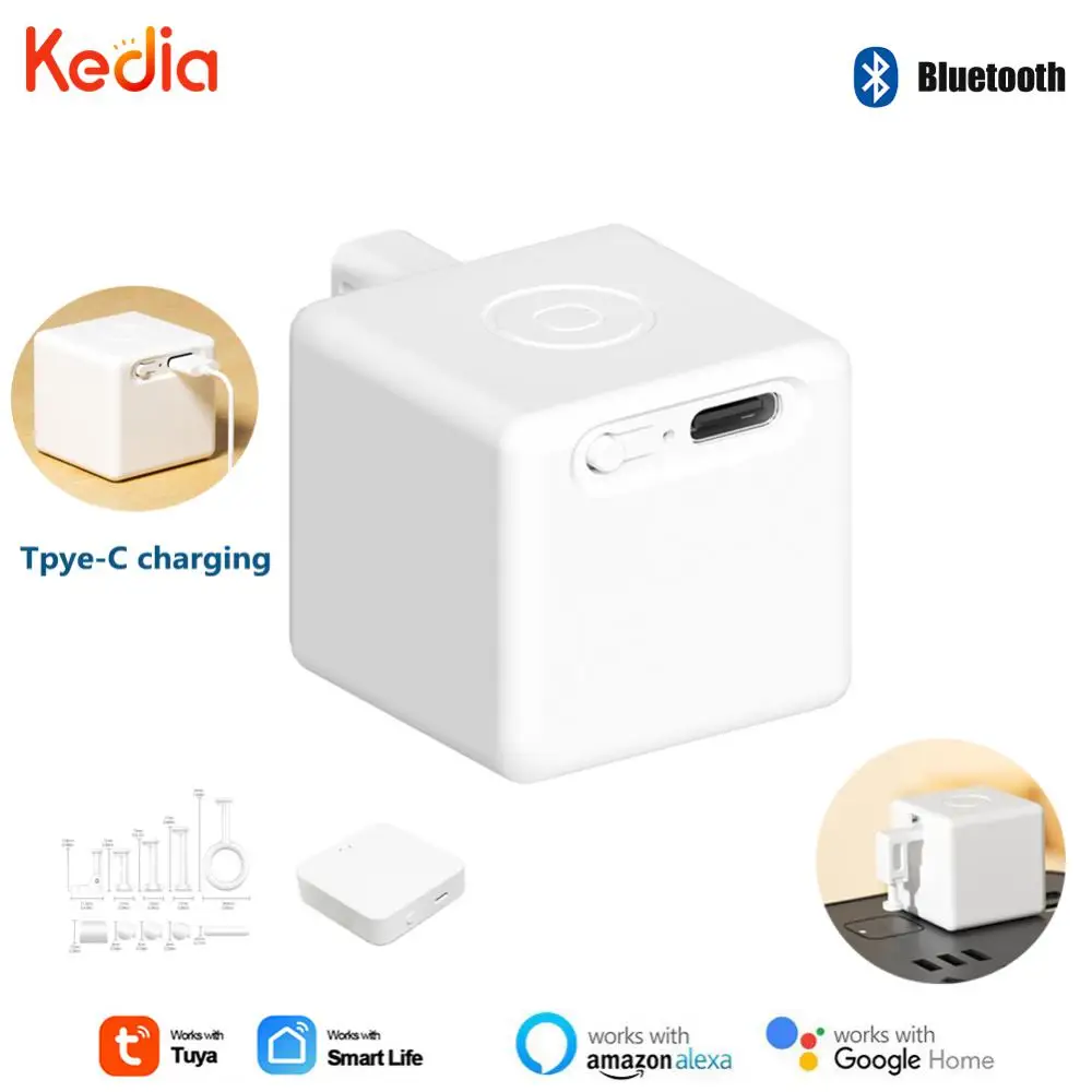 Tuya Smart Bluetooth Mesh Fingerbot Plus Switch Rechargeable Button Pusher Arm Smart Life APP Control Support Alexa Google Home smart fingerbot