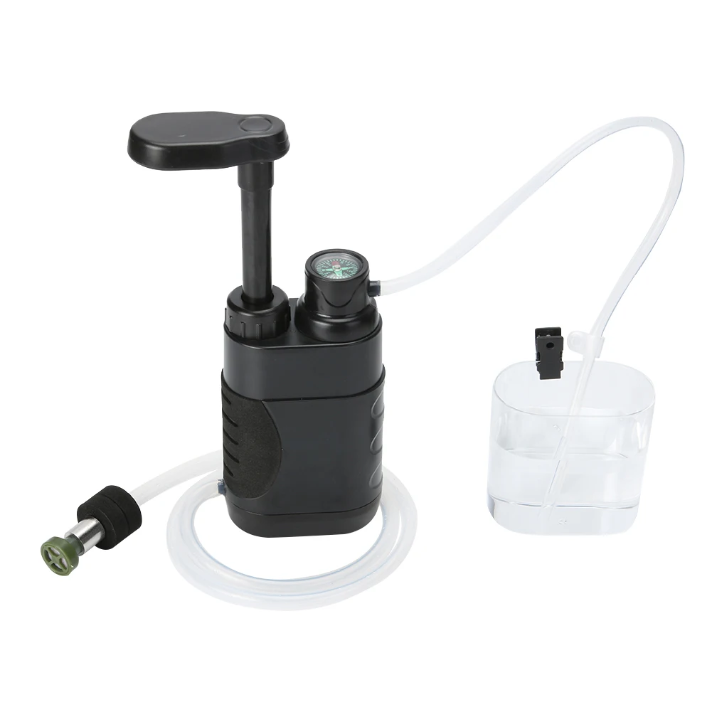 Drinking Water Purifier Portable Water Filtering Equipment Hand Operated Survival Filter 1400ml/min for Survival Emergency