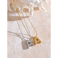 Yhpup Waterproof 26 English Letter Initial Name Pendant Necklace Stainless Steel 18K PVD Plated A to Z Charm Jewelry Wholesale 5