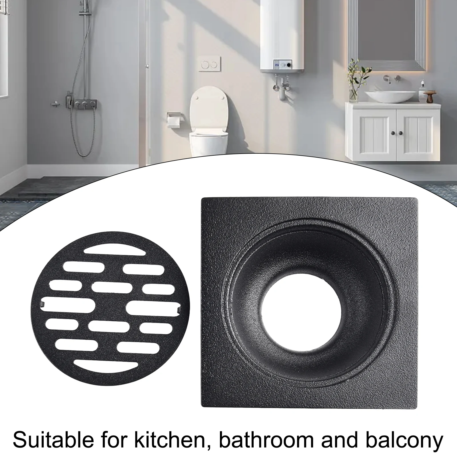 

Shower Floor Drain Home Kitchen Balcony Bathroom Deodorizing Floor Drain Cover Strainer-Toilet Sewer Square Floor Drain