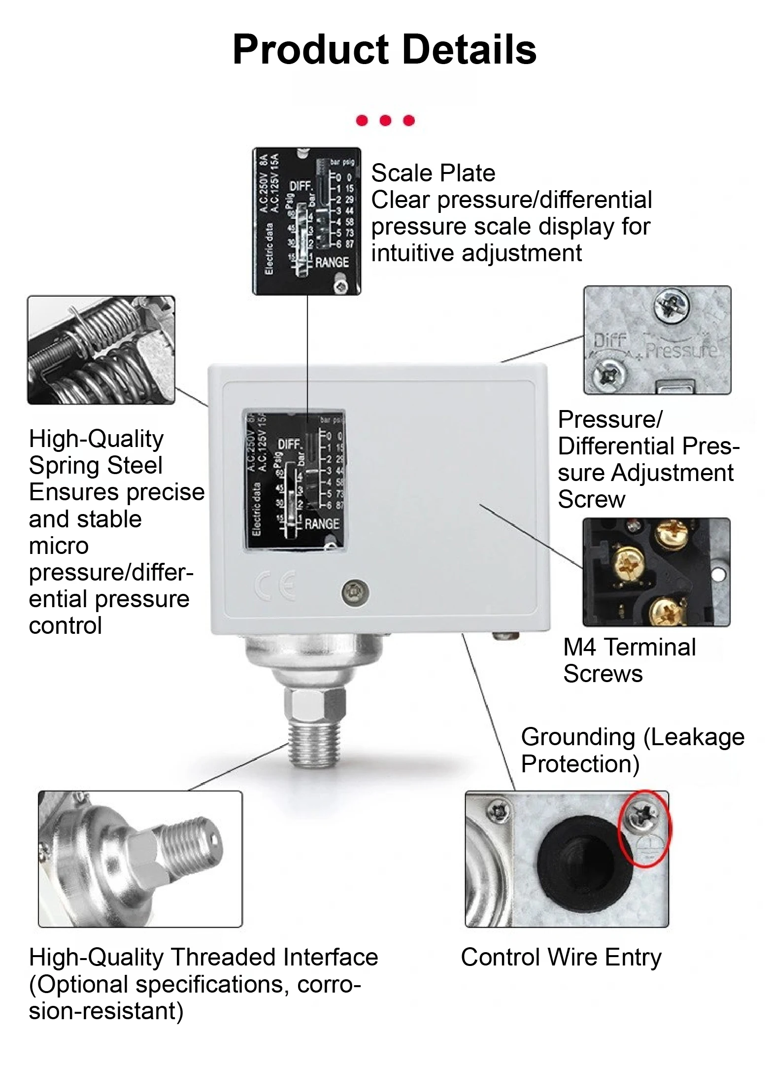 SPC-103 Adjustable Mechanical Pressure Switch for Water Pump Air Compressor Refr