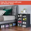12 Pack Shoe Organizer Boxes, Black Plastic Stackable Shoe Storage Bins For Closet, Space Saving Shoe Holder Sneaker 3
