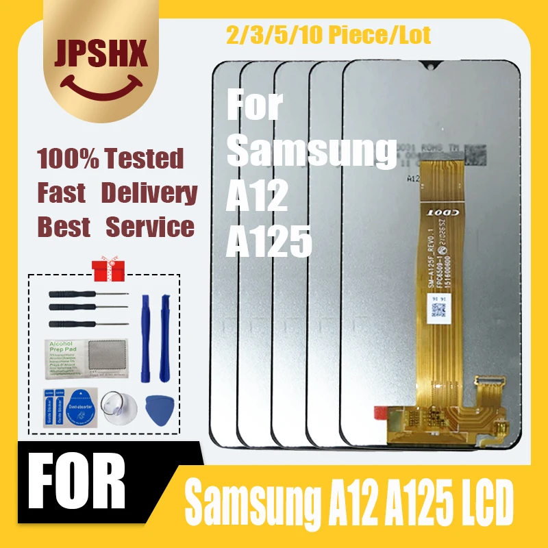 

2/3/5/10 Piece/Lot For Samsung Galaxy A12 A125 A125F LCD Display Monitor Mudule Touch Screen Digitizer Assembly No / With Frame