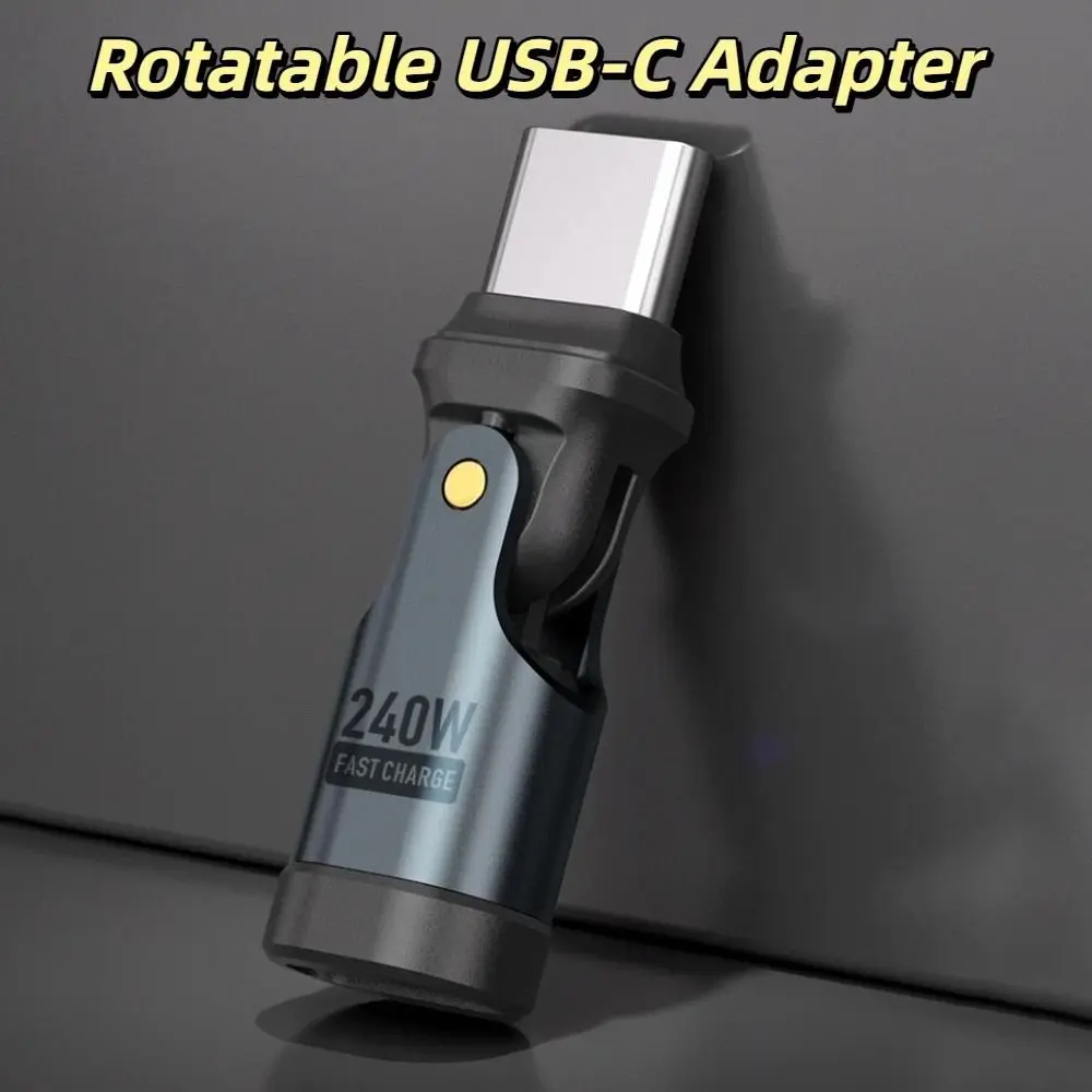 고속 데이터 전송 USB C타입 어댑터 180도 회전 유연 USBC 충전 컨버터 240W USB-C to USB-C USB-A 암 어댑터