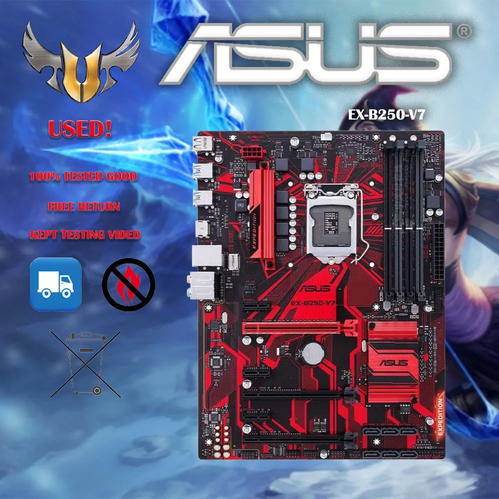 

Материнская плата ASUS EX-B250-V7 Intel LGA-1151 ATX, материнская плата Интернет-кафе серии "Long March", оснащенная нано-влагой-proo