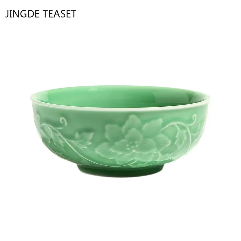 Large capacity Ceramic Teacup Longquan Celadon Tea Bowl Porcelain Teaware Accessories Master Tea cup Single Cup Drinkware