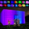 Large Inflatable Nightclub Cube Tent Portable Air Cube  Square Gazebo Event Room Tent House with Disco Light & Blower For Party 2