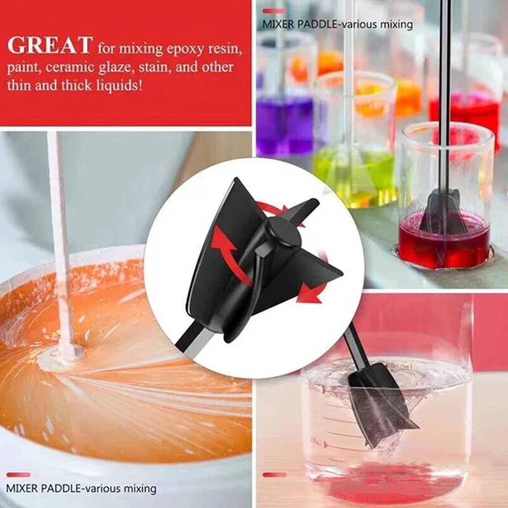 6.35mm Hex Shaft Drill Mixer Epoxy Resin Paint High Viscosity Stirring Paddle Attachment