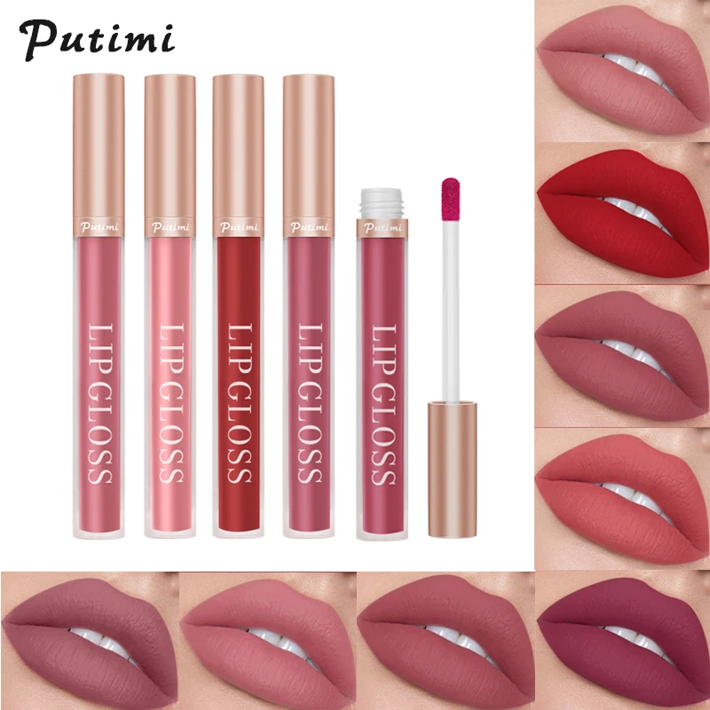 

Сексуальная матовая губная помада PUTIMI, водостойкая, долговечная, питающая, бархатный блеск для губ, антипригарная чашка, женская косметика