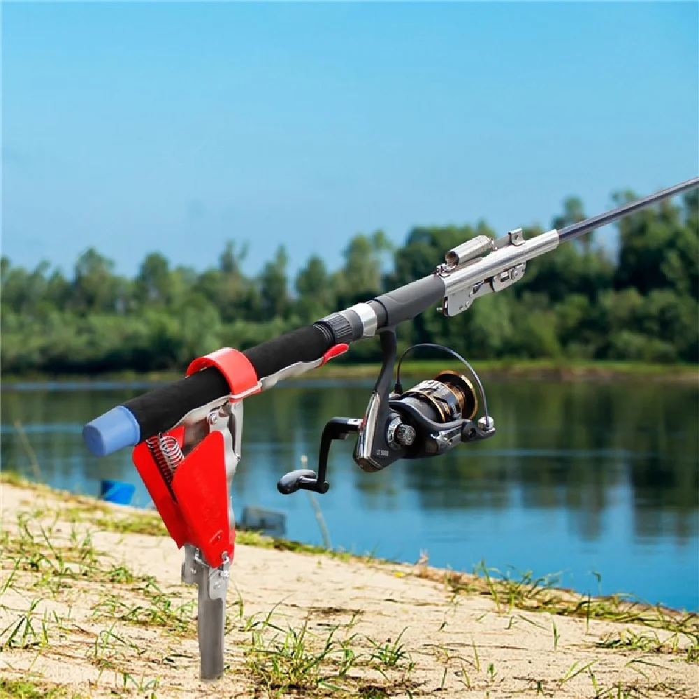 Automatic Spring Fishing Rod Holder Rack Adjustable Stainless Steel Folding Bracket