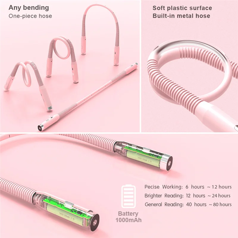 Led 충전식 목 빛 3 모드 포옹 독서 램프 휴대용 책 빛 참신 손전등 책 램프 밤 빛 목 빛
