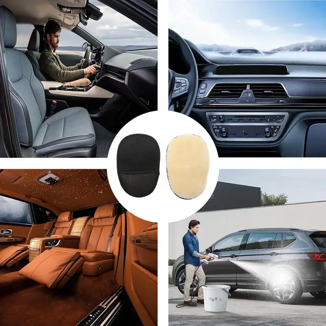 Guanti In Microfibra Per Lavaggio Auto - 2 Pezzi Bifacciali, Assorbenti, Con Polsino Elastico, Grigio/Giallo - Foto 2