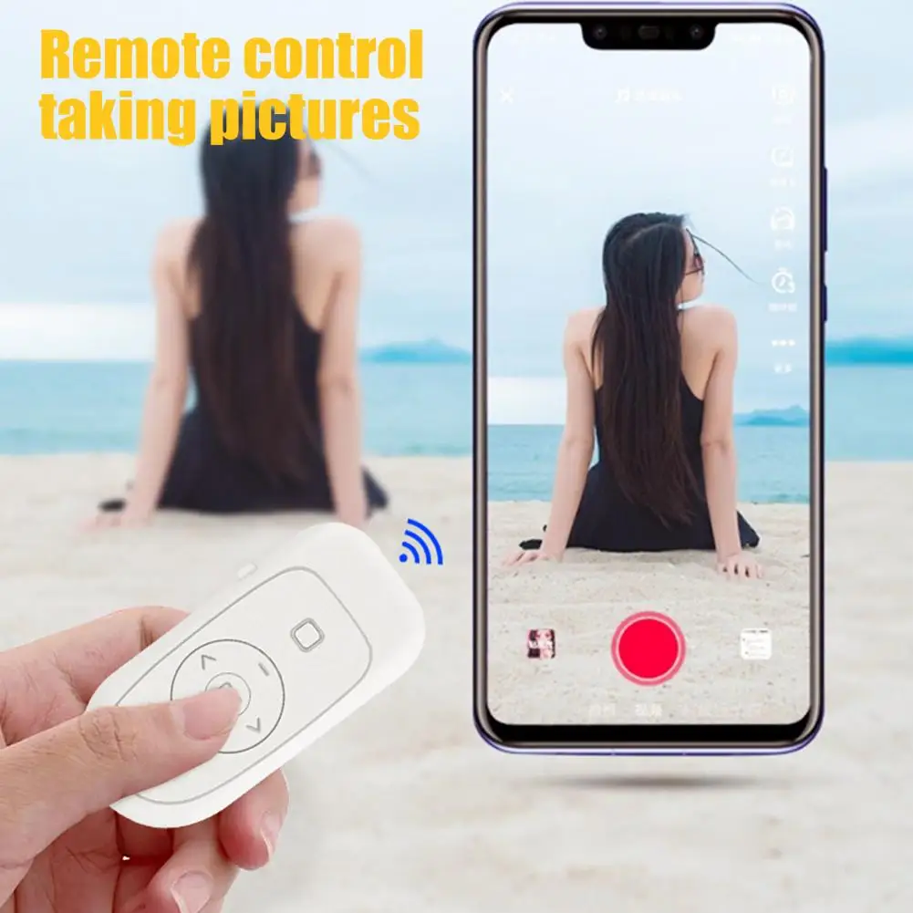

Bluetooth-compatible Remote Control Long Distance Portable Wireless Shutter Release Button Self-timer Page Turning Controller