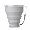 Portable Silicone Folding Water Cup Outdoor Heat Resistant Telescopic Collapsible Foldable Mug With Lid For Travel Camping 200m