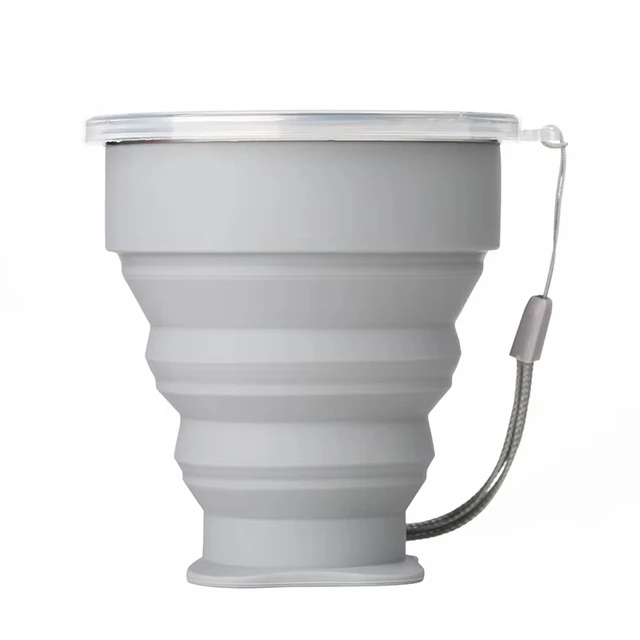 Portable Silicone Folding Water Cup Outdoor Heat Resistant Telescopic Collapsible Foldable Mug With Lid For Travel Camping 200m Portable Silicone Folding Water Cup Outdoor Heat Resistant Telescopic Collapsible Foldable Mug With Lid For Travel Camping 200m