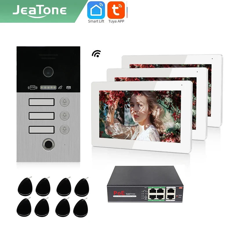 

Jeatone Tuya 7 Inch Video Door Phone Intercom Doorbell Smart Home Door Eye Camera Wireless WiFi Access Control System For Home