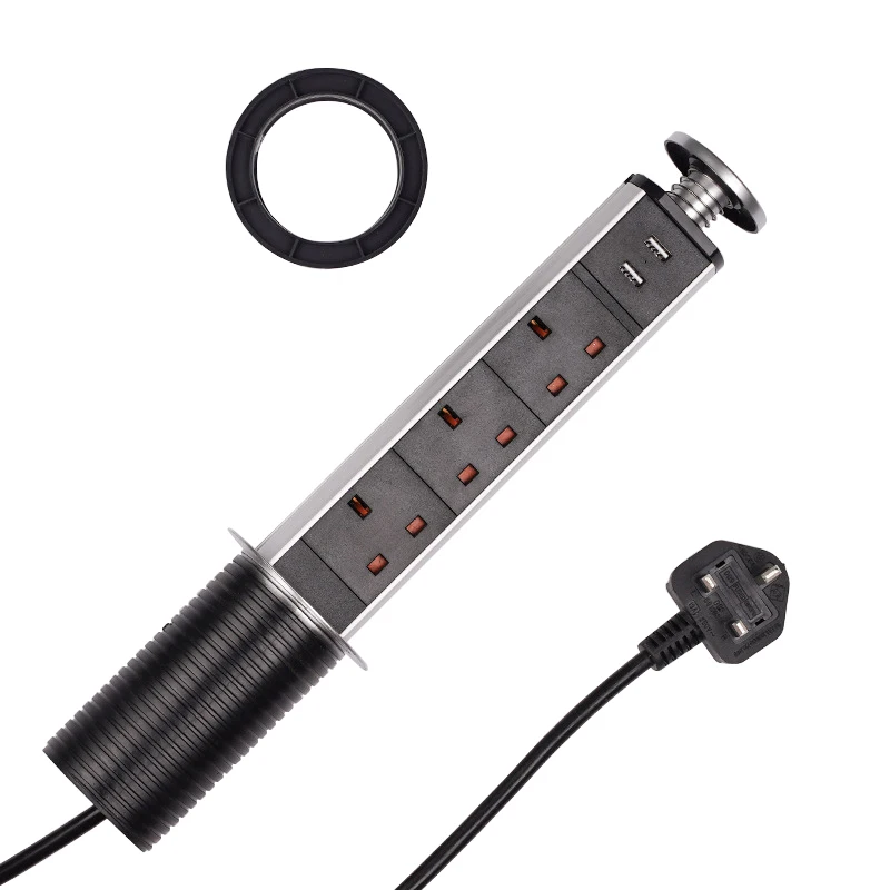 2USB, Desktop, Puxar Lento, Sala de Estar, Cozinha, Escritório, 3UK