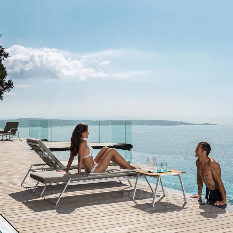 כסא חוף חיצוני קוטג 'טרקלין ברכה סגסוגת אלומיניום כיסא רחיצה חיצוני