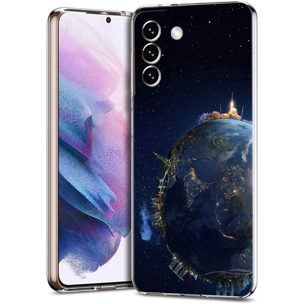 Earth Stars Space-Themed Soft Silicone Clear Phone Case