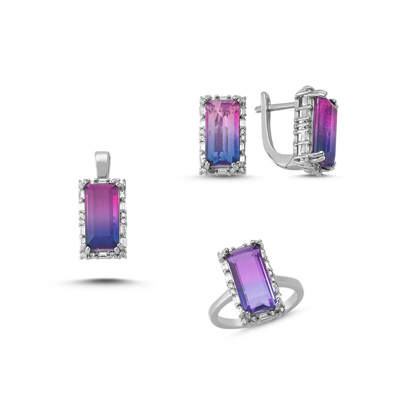 

Silver 925 Sterling Zircon Cubic Zirconia Set