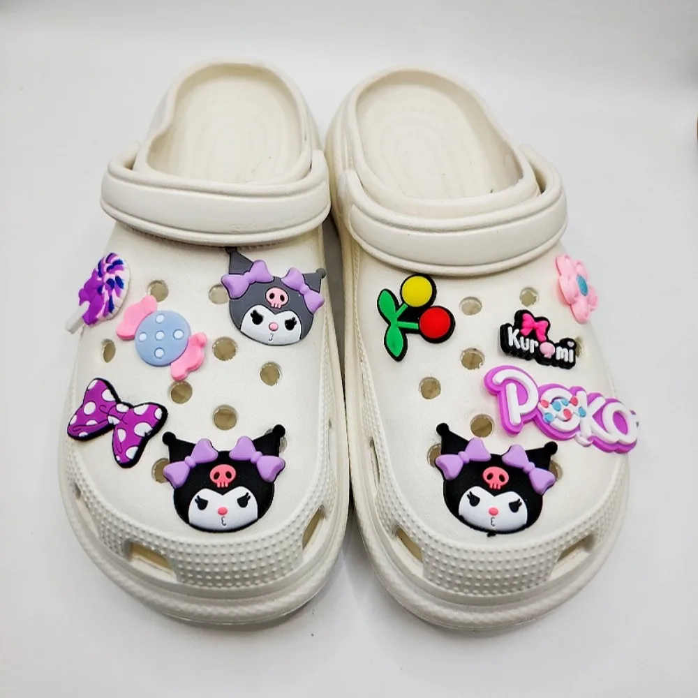 

Набор пряжек для обуви Kawaii StellaLou Sanrio, шлепанцы My Melody Kuromi DlY, сувенирные аксессуары для детей, девочек, женщин, подарок
