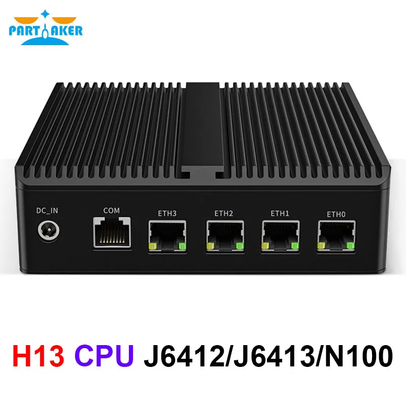 Router Senza Ventola Intel J6413 J6412 N100 Ddr4 Dp Hdmi 4 * I226V 2.5G Esxi Aes-Ni 4G/5G Sim Solt Com Mini Pc Pfsense Firewall Compute