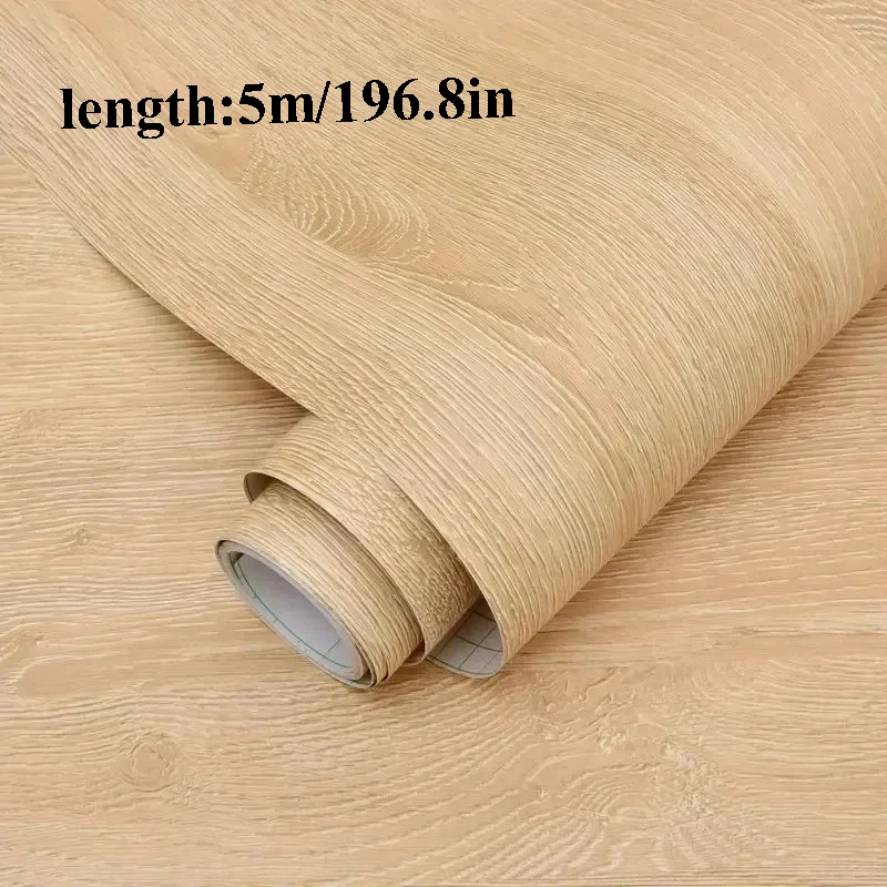 Description Picture 3 of item1pc 5m/196.8in Wholesale of self-adhesive wallpaper, furniture renovation stickers, wardrobe doors, wood grain