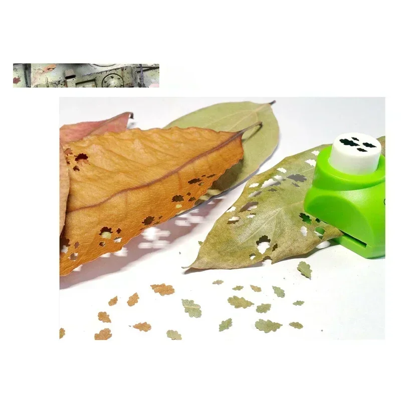 Circle Hole Punch Hole Punching Tools Paper Craft Punch Paper Punch 4 in 1 Model Scene Leaves Punch Leaf Model Puncher Sand Table Accessories Scenario Models Mini Hole Puncher Scrapbooking Tools