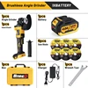 125mm Brushless Angle Grinder 3 Speeds Cordless Electric Grinding Machine for Polishing Power Tools Upgraded 4.0A LI-lon Battery 6