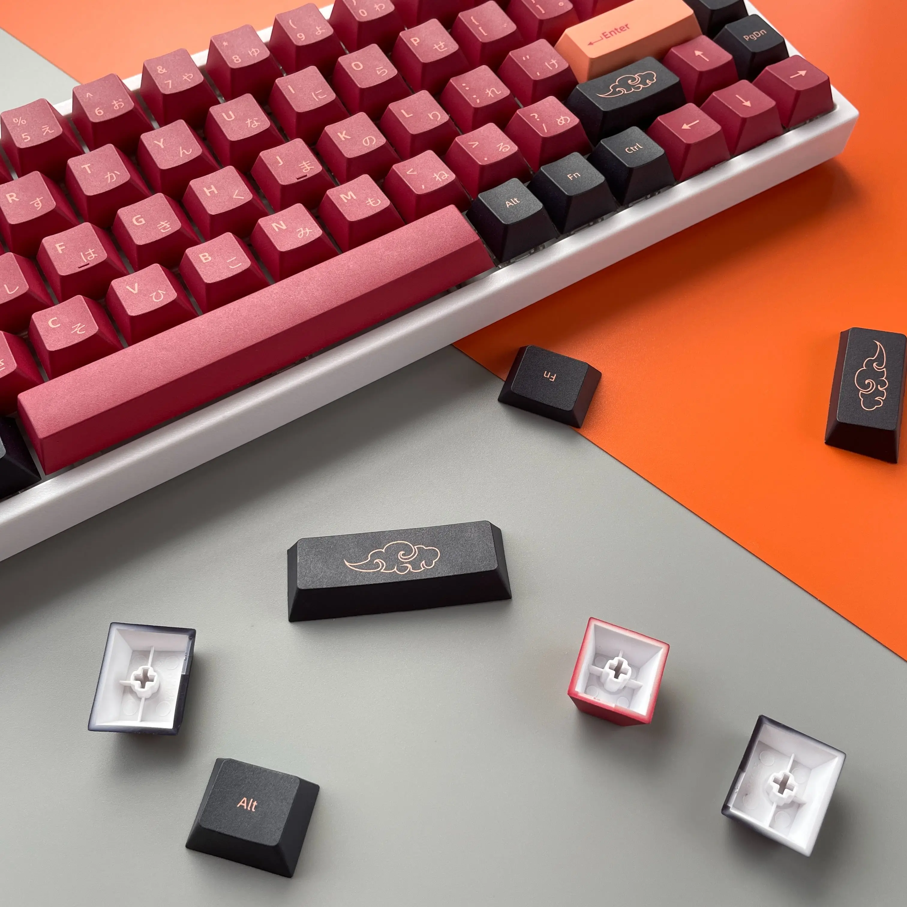 Keycaps Samurai Personalizado Adequado para Abridor de Switch Gmk Teclado Mecânico Corante-sub Vermelho 139 151 Chaves - Imagem 3