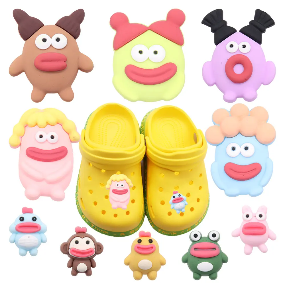 

New Arrival 1pcs Cartoon Monster PVC Shoe Charms Accessories DIY Wristbands Shoe Decoration for Bracelets Kids Party Xmas Gifts