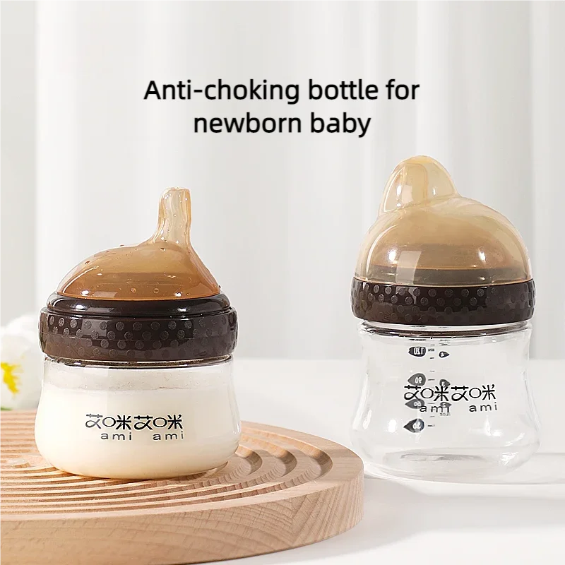 Newborn Baby Bottles Anti-Choke Glass Feeding Bottle Wide Caliber Imitation Breast Infant Nursing Bottle With BPA-Free milk bottle feeding bottle glass milk bottle