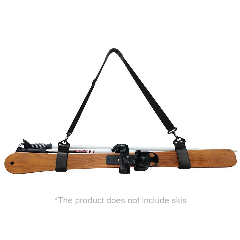 Nylon Skiing Pole Shoulder Hand Carrier Lash Handle Straps Adjustable Buck Hook Loop Protecting Black Nylon Ski Handle Strap Bag 3