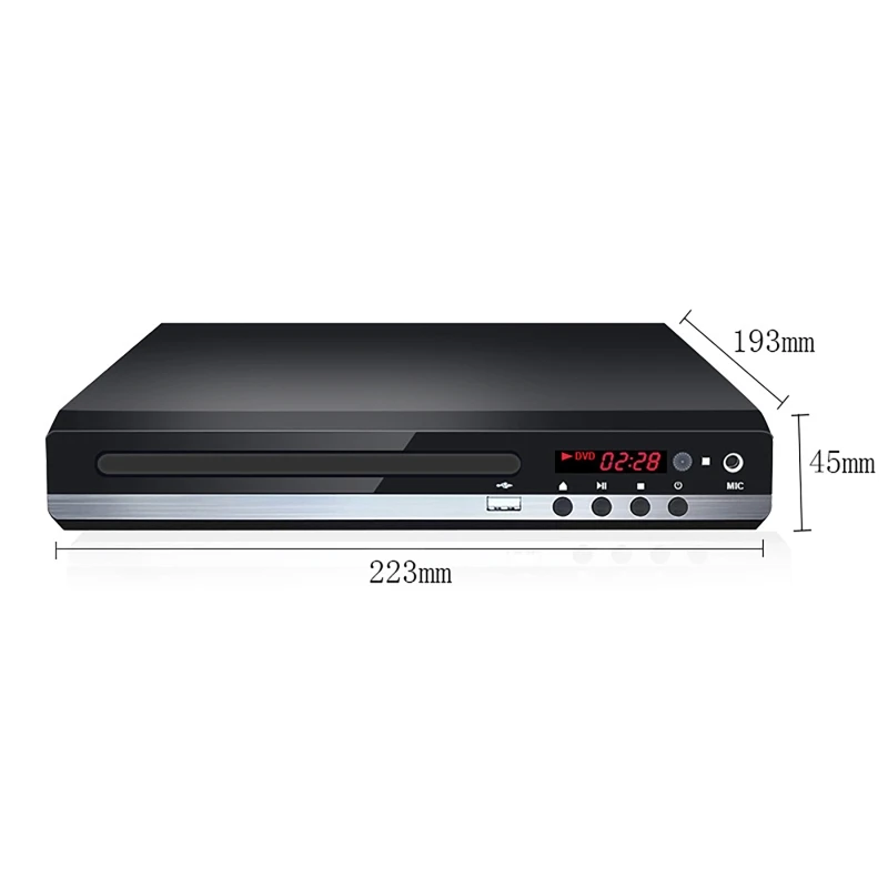 DVD Player High-defination 1080P Home DVD Player Box For TV All Region Free CD-Discs AV-Output Built-in MIC-port dvd player cd player