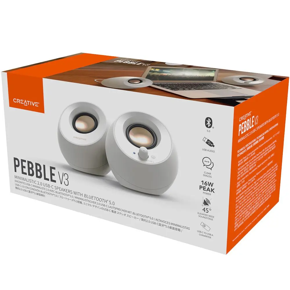 Creative Pebble V3 (White) Speaker {Domestic Shipping, Genuine