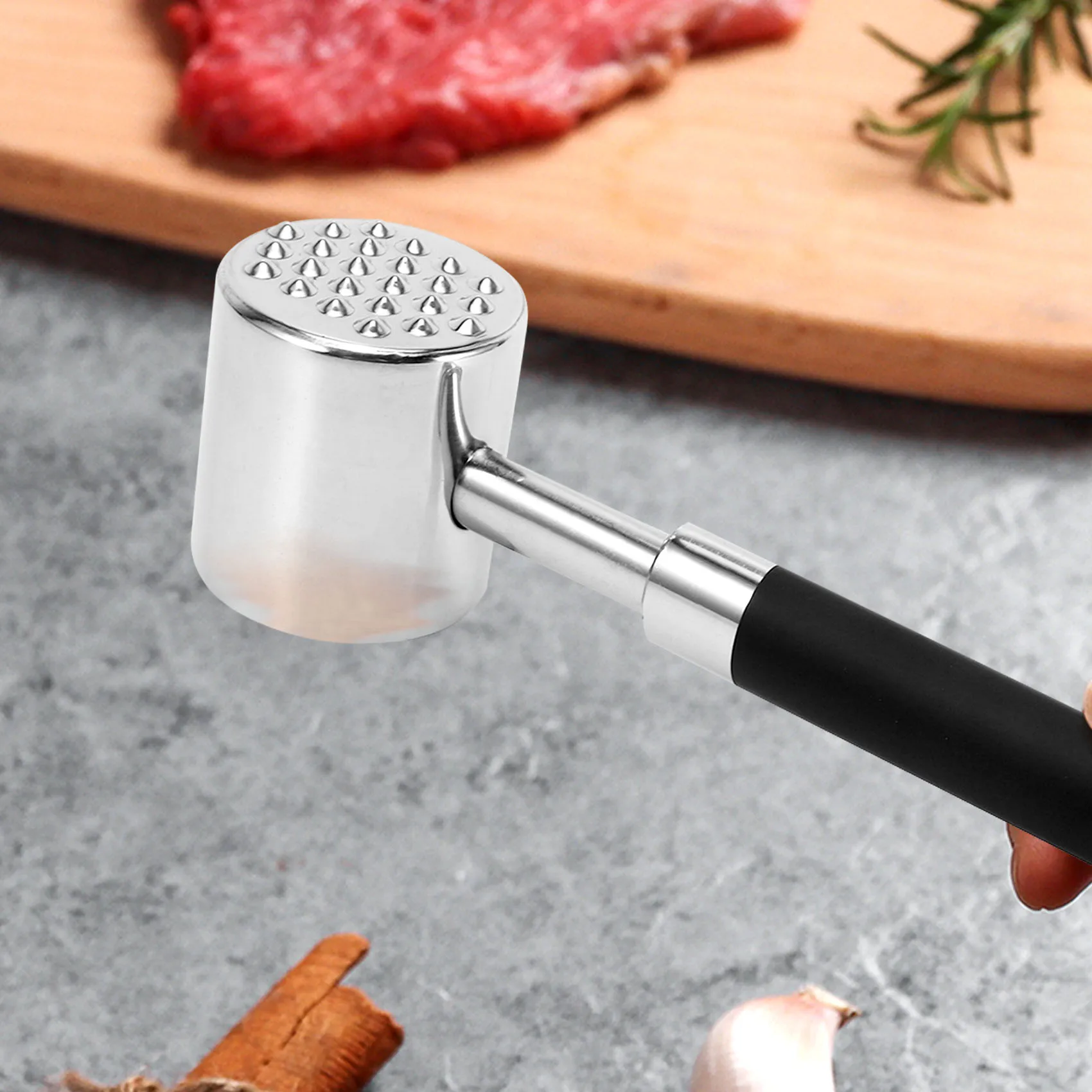 Meat Tenderizer Mallet Hammer-Stainless Steel-Dual-Sided Tool for Tenderizing, Dishwasher Safe