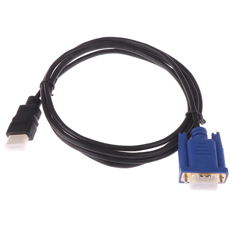 HDMI to VGA 1080P HD 케이블, 오디오 어댑터 케이블, HDMI to VGA 케이블, 검정색 광학 케이블, 1.8M, 1 개