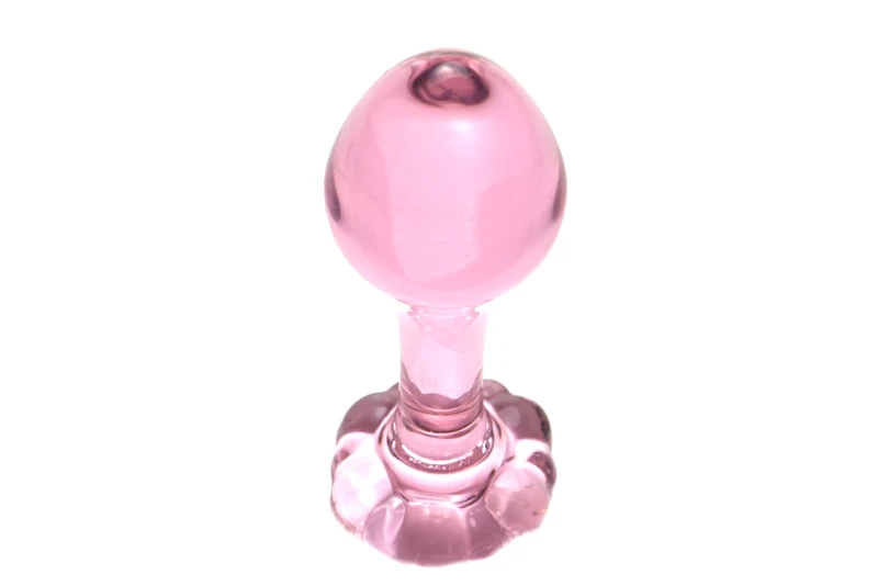 Crystal Glass Pink Anal Plug Dildo For Women And Men_voghion.com