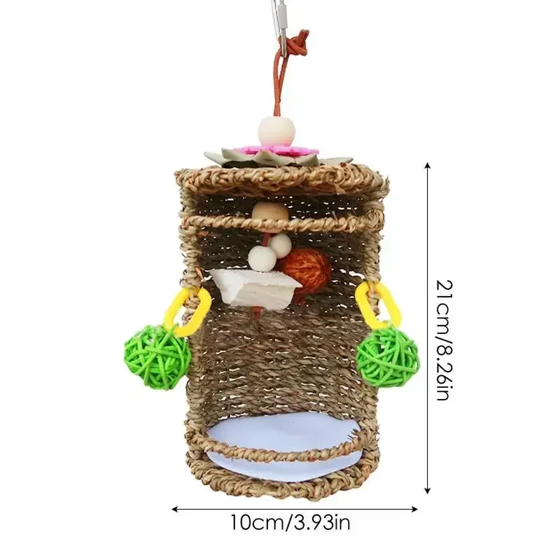 Bird Nest Snuggle Hut Bird Tent Hammock Hang Nest Breathable Seagrass House Hang Swing Toy Small Birds Conures bird toys,bird nest