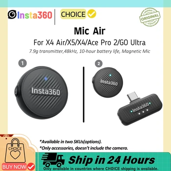 Microfono Magnetico Insta360 Mic Air Mini 7.9g 48kHz per Luna Ultra X5 X4 Air Ace Pro 2, Accessorio Originale