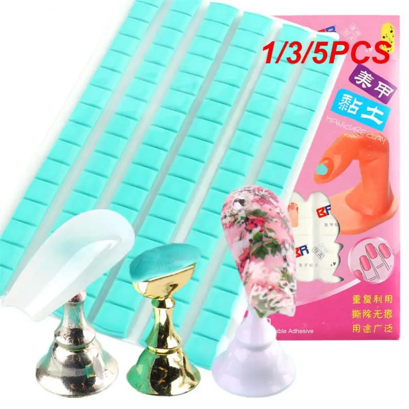 1/3/5Pcs Colla Adesiva Multifunzionale Argilla Per Gel Polish Tips Holder False Nail Plastilina Manicure Strumenti Per Unghie Super Appiccicose