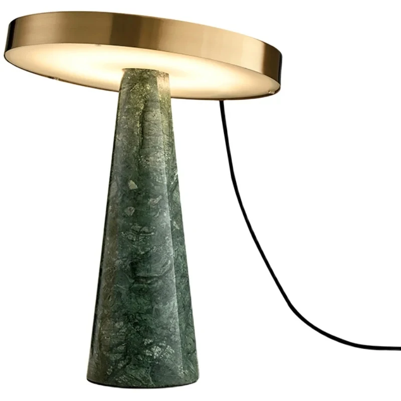 

CX214EI Designer Copper Green Marble Table Lamps Atmosphere Simple Indoor Lighting Living/Model Room Bedroom Bedside Study Cafe