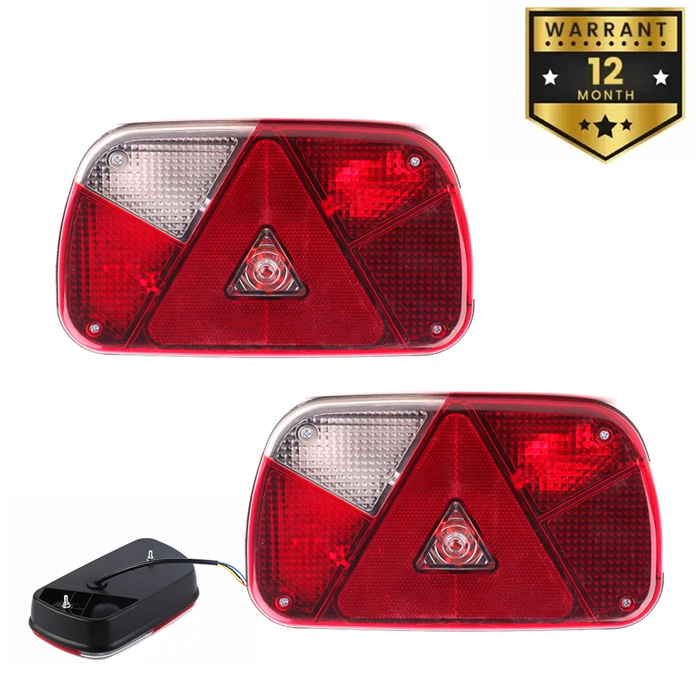 

2pcs 12V Car Truck Rear Tail Light Brake Stop Reverse Turn Signal License Plate Lamp Indicator Trailer Caravan Lorry Waterproof