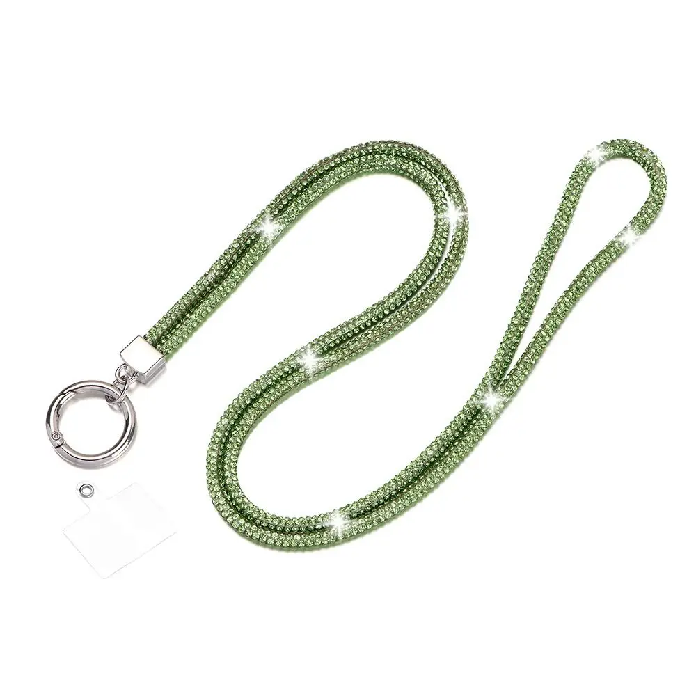 Sparkling Rhinestone Phone Lanyard with Anti-Lost Chain Strap