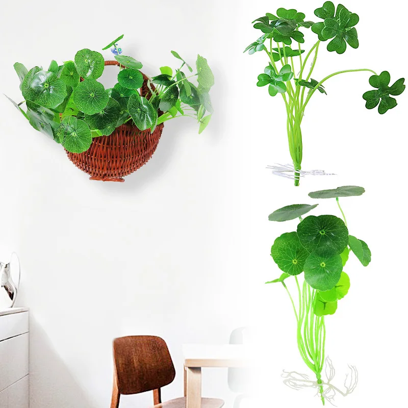 

1PCS Simulation Summer Green Four-leaf Clover Plant Simulation Lotus Leaf 12 Fork Landscape Garden Plant Home Decoration