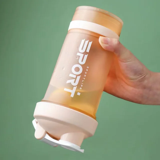 500ML 3-layer Sports Water Bottle Protein Shaker Outdoor Travel Portable Leakproof Drinkware Plastic My Drink Bottle BPA Free 2