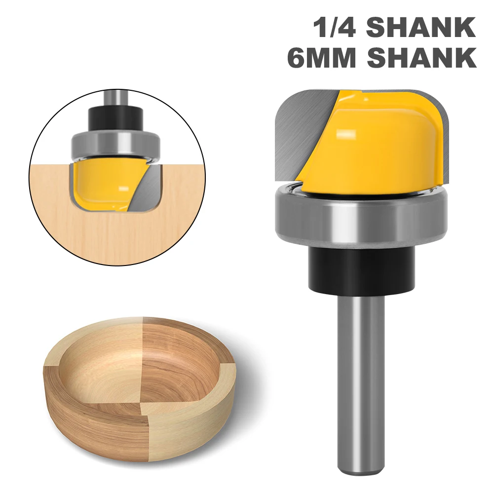 

Фреза с круглым носом диаметром 1-1/8 дюйма и подшипником, хвостовик 6 мм-1/4 дюйма