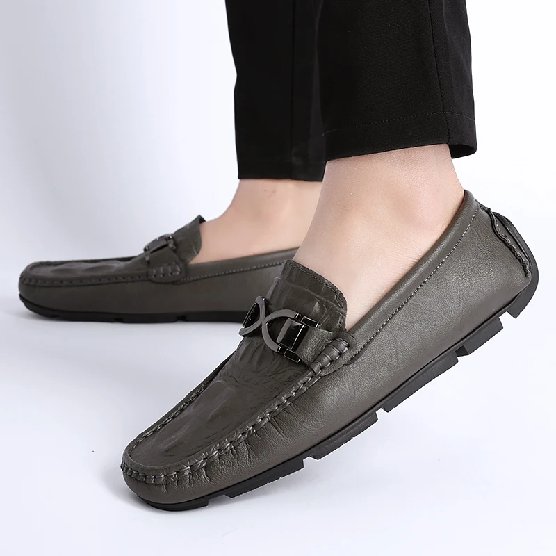 

Модная мужская повседневная обувь Мокасины Лоферы дышащая популярная обувь для отдыха прогулок дизайнерская брендовая Молодежная обувь для вождения