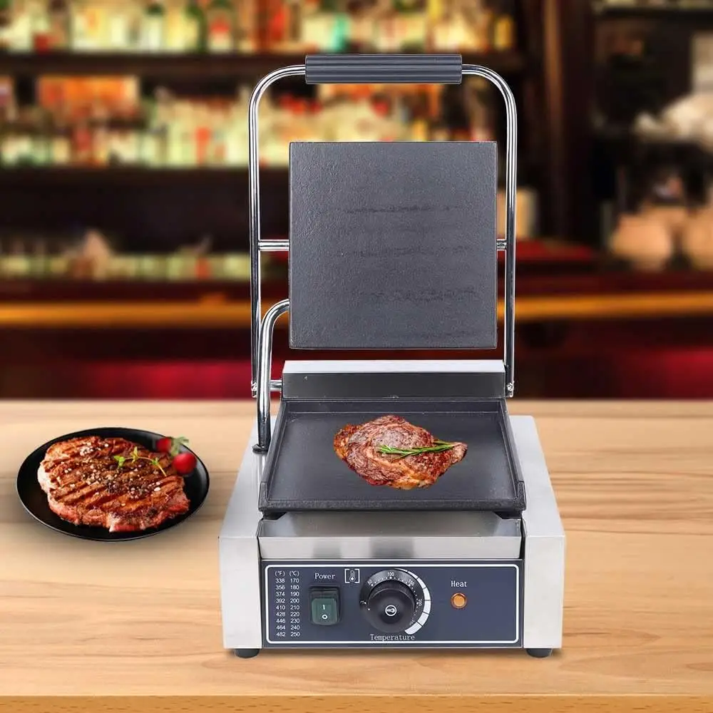 Electric Griddle, 1800W Single Flat Plates Electric Stainless Steel Sandwich Maker Smooth Flat Surface Sandwich Tempe 4